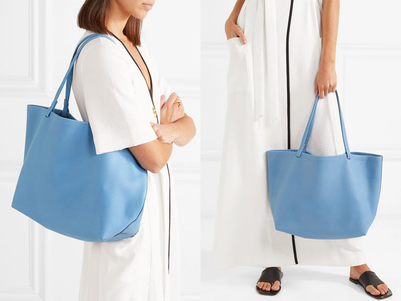 Yume Draped Linen Leather Circle Tote by Angela Sum - Divaspotter